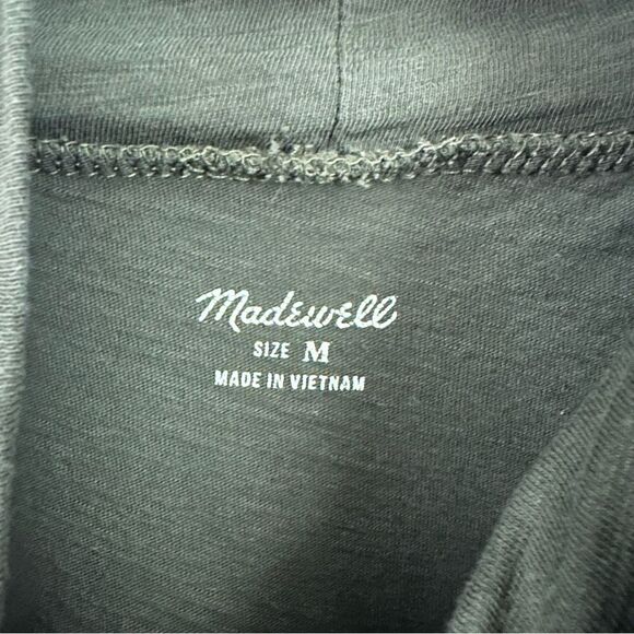 Madewell Army Green Whisper Cotton Turtleneck Tee Size Medium Minimalist Casual - Picture 7 of 14